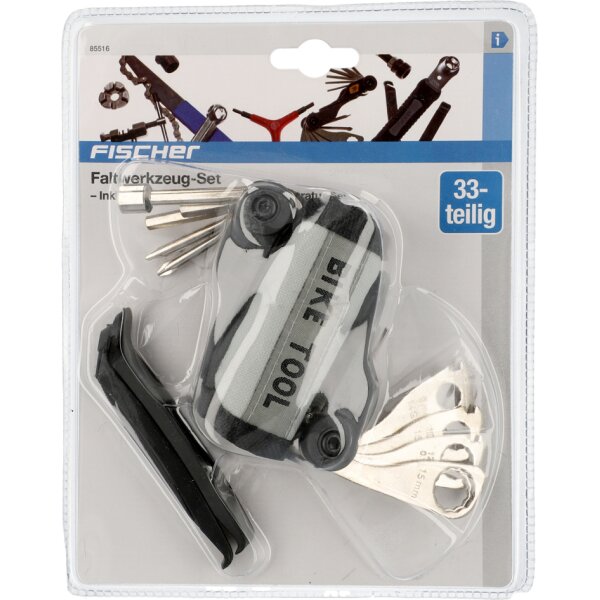 FISCHER Kit multi-outils & crevaison pour vélo, 32 pièces