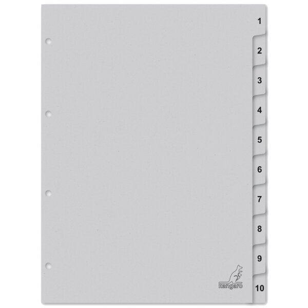 kangaro Intercalaire carton ECO, chiffres 1-10, 10 pièces
