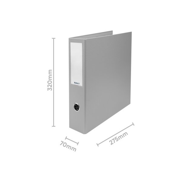 BIELLA Classeur 8cm 12042800U gris, 2 mécanismes 2xA5