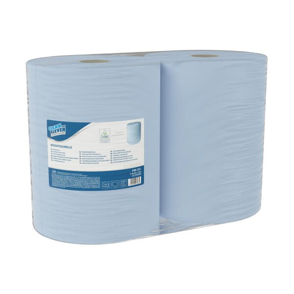 KATRIN Putztuchrollen 2-lagig 38x36cm P1468 Maxi, blau 2 Rollen