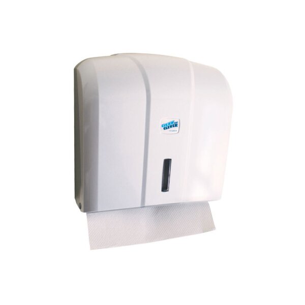 CLEAN AND CLEVER Dispenser serviettes blanc 42154 C-,V-,W-,Z-pilage plastique