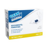 CLEAN AND CLEVER Geschirr-Powertabs PRO125 39862 50 Tabs...