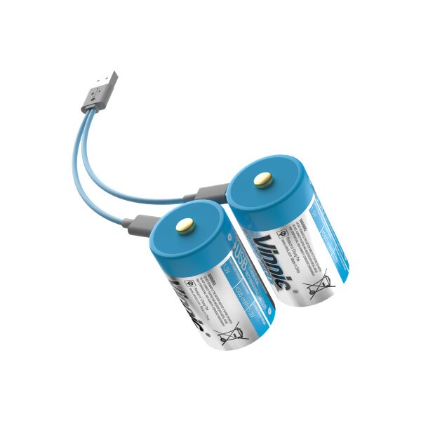 VINNIC USB Rech. Batt. D Type-C VPRB-UCD-2PC 3000mAh,Case,2pcs.