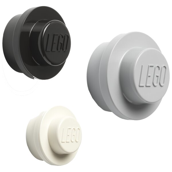 LEGO Garderobenhaken-Set WALL HANGER SET, weiss schwarz grau