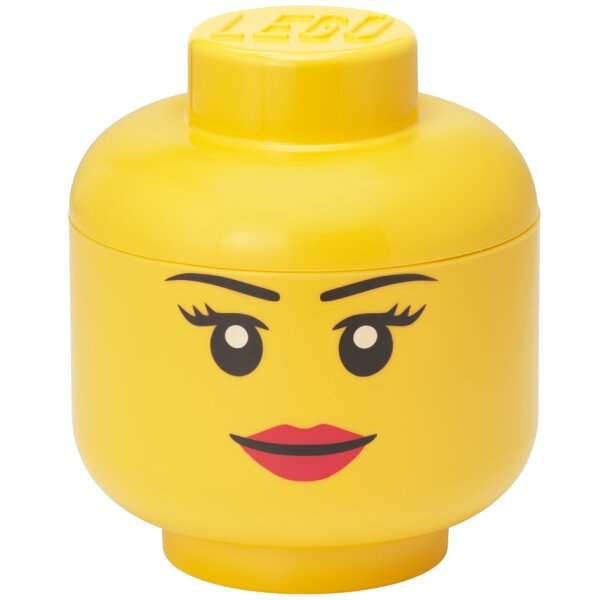 LEGO Boîte en forme de tête STORAGE HEAD GIRL, L, jaune