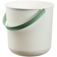 NHG Seau de rangement AKITA, 10 litres, blanc/vert