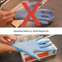 HYGOSTAR Gant en nitrile Rapid-On, XL, non poudré, bleu