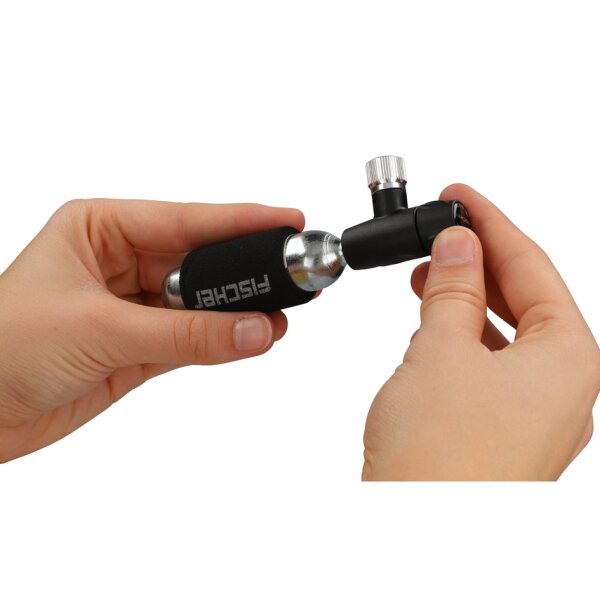 FISCHER Pompe à air pour vélo et cartouche CO2