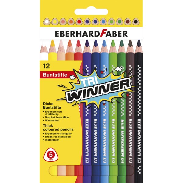 EBERHARD FABER Dreikant-Buntstift TRI WINNER, 12er Etui