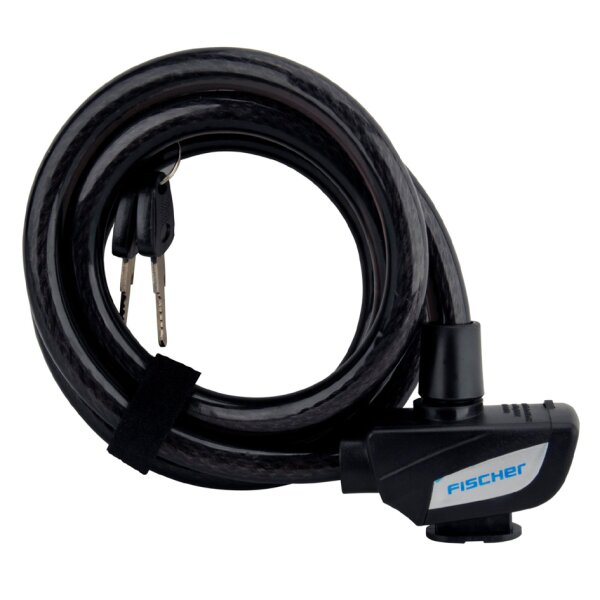 FISCHER Câble antivol pour vélo, longueur: 1.800 mm, noir