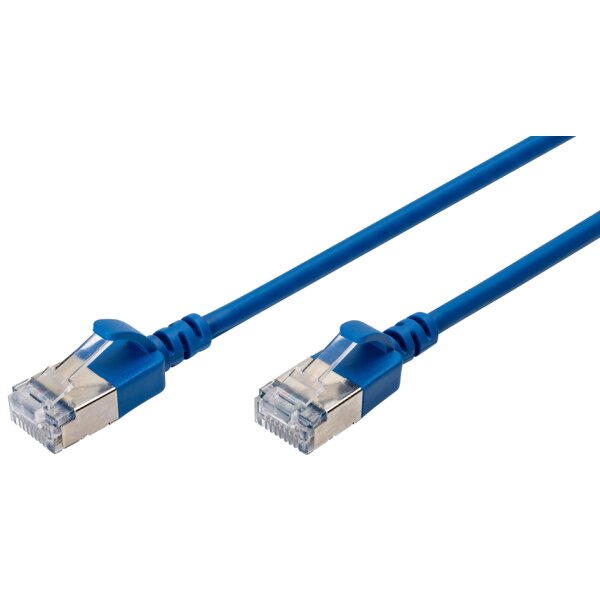 DIGITUS Câble de brassage Slim, cat. 6A, F/FTP, 0,5 m, vert