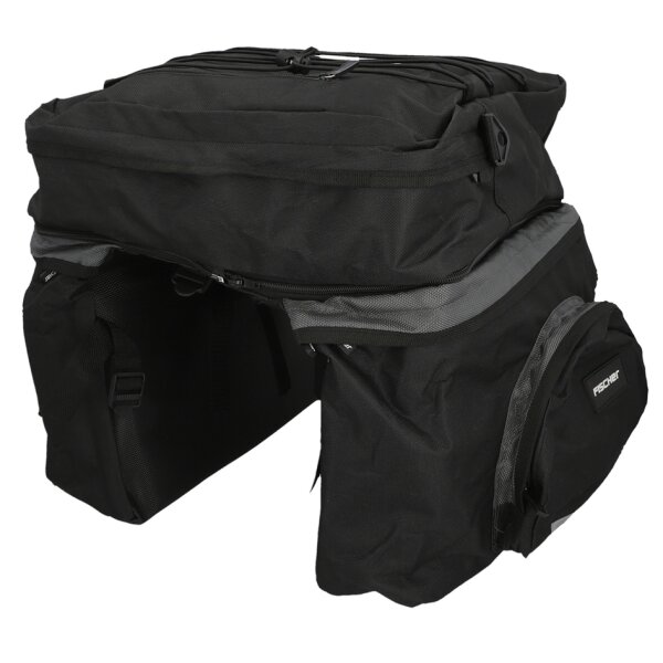 FISCHER Sacoche triple pour porte-bages de v&eacute;lo, noir