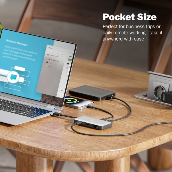 DIGITUS Station daccueil de voyage, USB-C, 7 ports