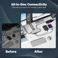 DIGITUS Station daccueil USB-C, 11 ports, gris/noir