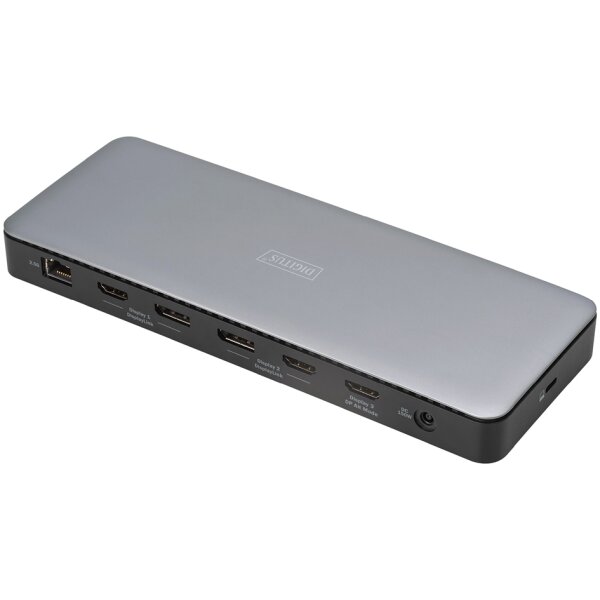 DIGITUS Station daccueil USB-C, 13 ports, gris/noir