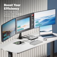 DIGITUS Station daccueil USB-C, 13 ports, gris/noir