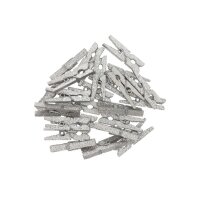 RICO DESIGN Deko-Clips Glitter 3cm 7040.30.89 silber 24...
