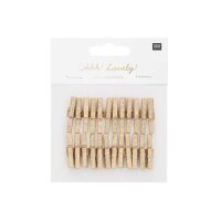 RICO DESIGN Deko-Clips Glitter 3cm 7040.30.88 gold 24...
