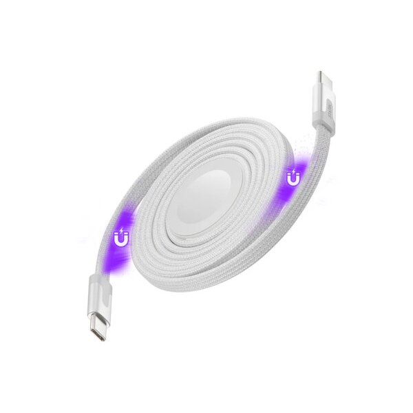 STATIK MagStack Duo Charger PUP-0497-3FT-CC-WHT Apple Watch+USB-C Cable