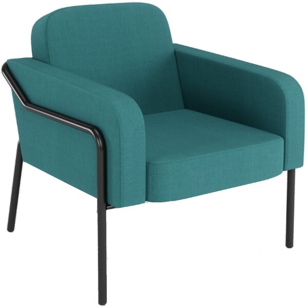 PAPERFLOW Fauteuil visiteur MEDSO RUND L, tissu, bleu