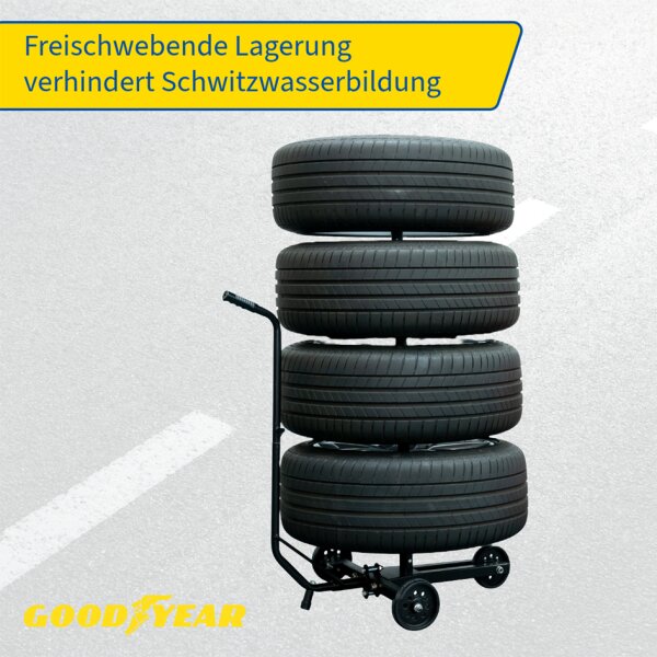 GOODYEAR Support de rangement mobile pour 4 pneus/roues