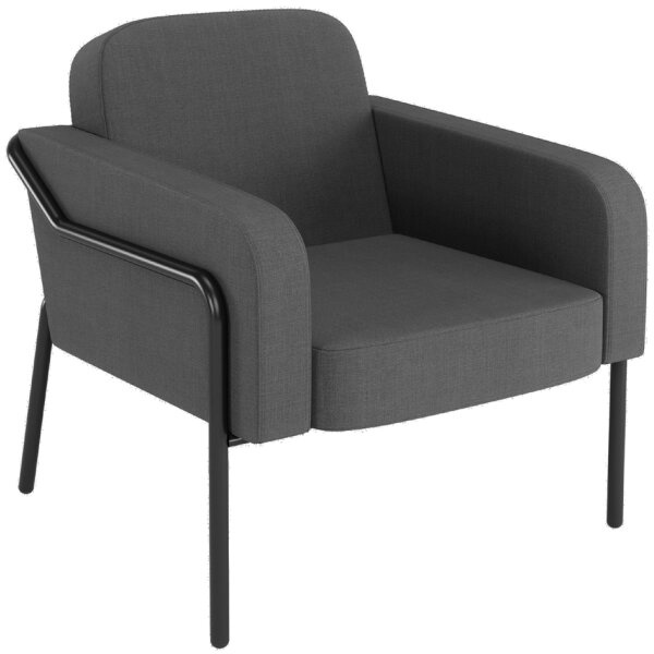 PAPERFLOW Fauteuil visiteur MEDSO RUND L, tissu, anthracite