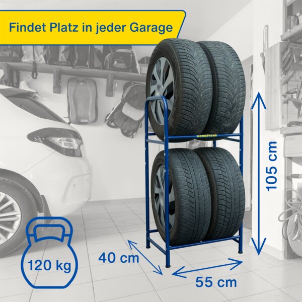 GOODYEAR Rayonnage pour pneus de voiture, pour 4 pneus, bleu