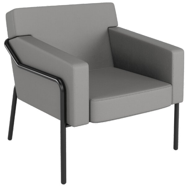 PAPERFLOW Fauteuil visiteur MEDSO T L, simili-cuir, gris