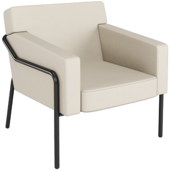 PAPERFLOW Fauteuil visiteur MEDSO T L, simili-cuir, gris