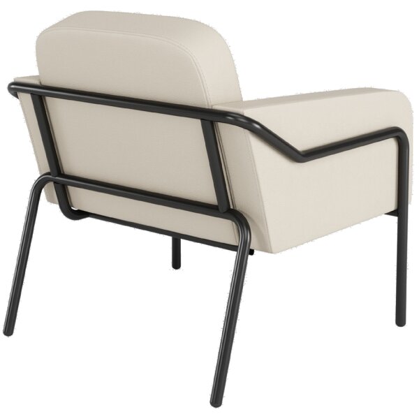 PAPERFLOW Fauteuil visiteur MEDSO RUND L, simili-cuir, noir