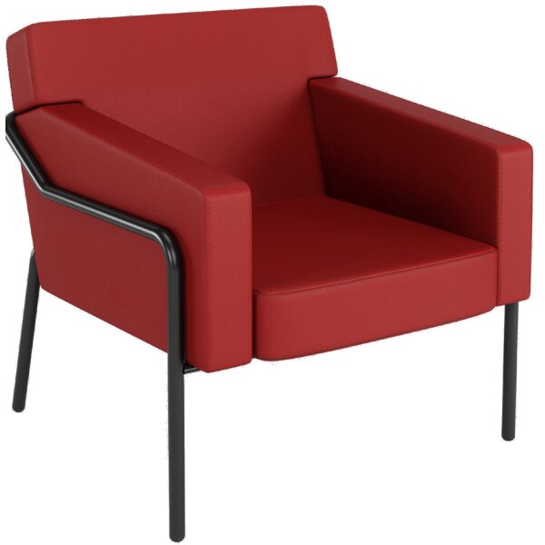 PAPERFLOW Fauteuil visiteur MEDSO T L, simili-cuir, rouge