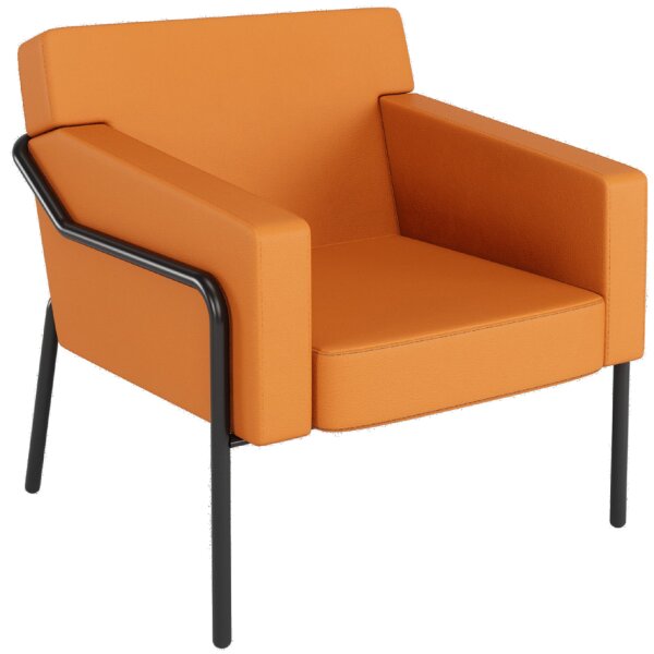 PAPERFLOW Fauteuil visiteur MEDSO T L, simili-cuir, rouge