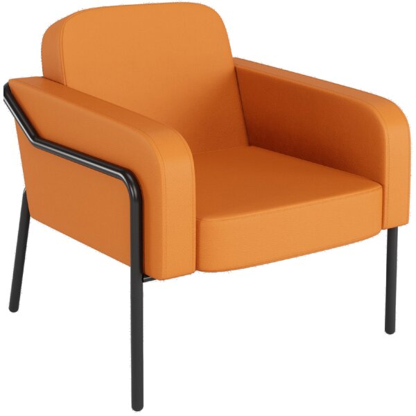 PAPERFLOW Fauteuil visiteur MEDSO RUND L simili-cuir, orange