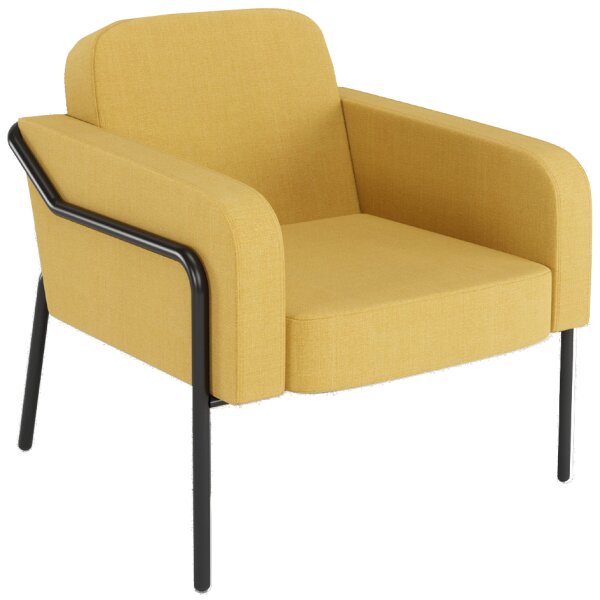 PAPERFLOW Fauteuil visiteur MEDSO RUND L, tissu, gris