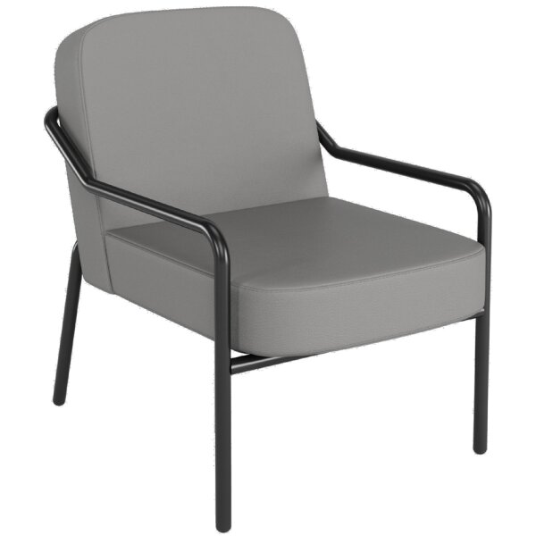 PAPERFLOW Fauteuil visiteur MEDSO RUND M, simili-cuir, gris