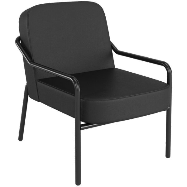 PAPERFLOW Fauteuil visiteur MEDSO RUND M, simili-cuir, gris