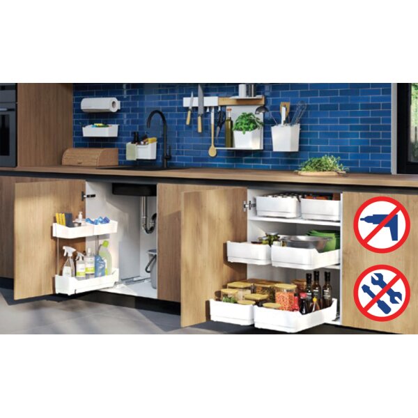 tesa KITCHEN Tiroir SIDE PULL-OUT, blanc