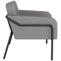 PAPERFLOW Fauteuil visiteur MEDSO RUND L, simili-cuir, crème