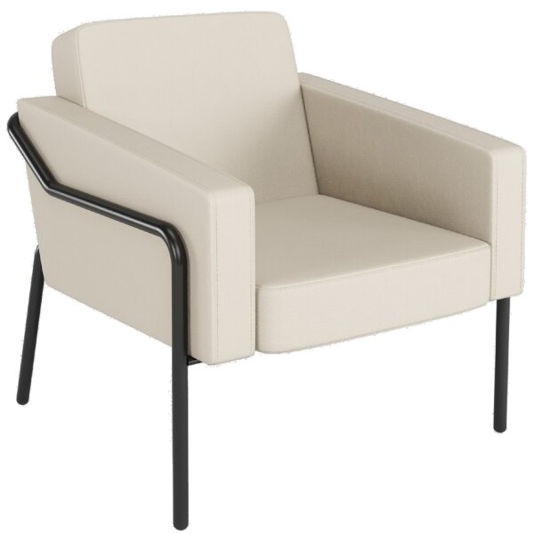 PAPERFLOW Fauteuil visiteur MEDSO KLASSIK L simili-cuir gris