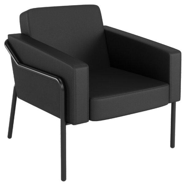 PAPERFLOW Fauteuil visiteur MEDSO KLASSIK L simili-cuir gris