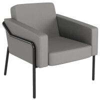 PAPERFLOW Fauteuil visiteur MEDSO KLASSIK L simili-cuir gris