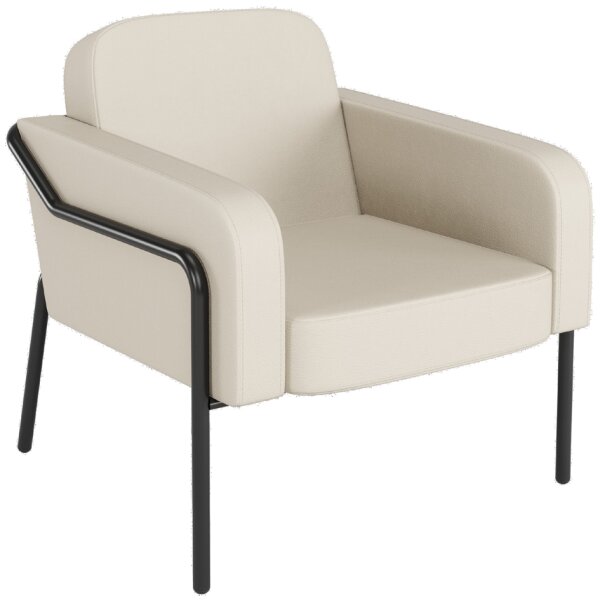 PAPERFLOW Fauteuil visiteur MEDSO RUND L, simili-cuir, gris