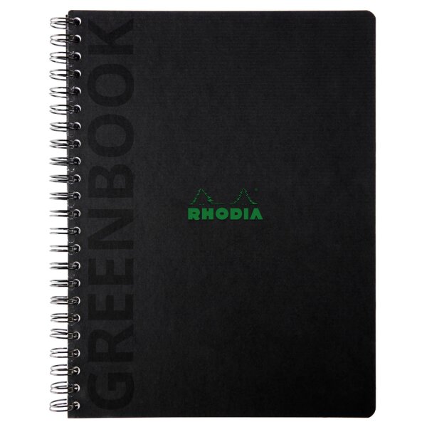 RHODIA Cahier à spirale GREENPAD, A4+, quadrillé, noir