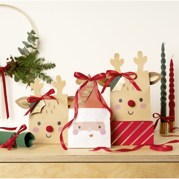 folia Weihnachts-Geschenkt&uuml;ten-Bastelset "Santa &amp; Deer"