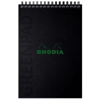 RHODIA Spiralnotizblock GREENPAD, DIN A5+, liniert, schwarz