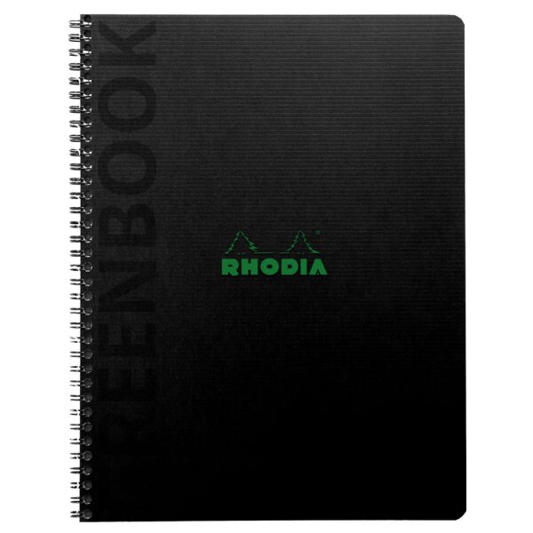 RHODIA Cahier à spirale GREENPAD, A5+, quadrillé, noir