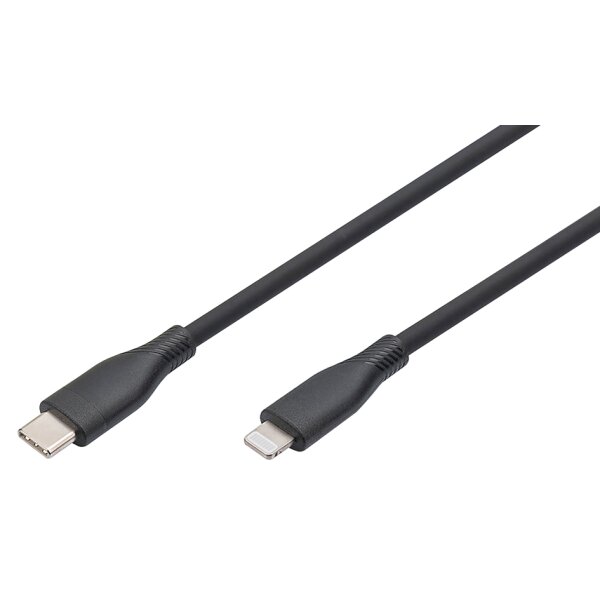 DIGITUS C&acirc;ble silicone, USB-C - Lightning, 0,5 m