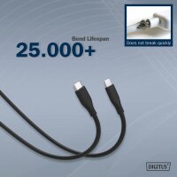 DIGITUS Câble silicone, USB-C - Lightning, 0,5 m