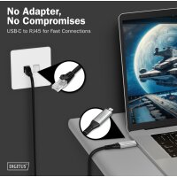 DIGITUS USB 3.2 Ethernet Kabel, USB-C - RJ45 Stecker, 10 m