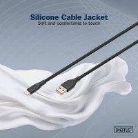 DIGITUS Câble silicone, USB-A - Lightning, 1,0 m